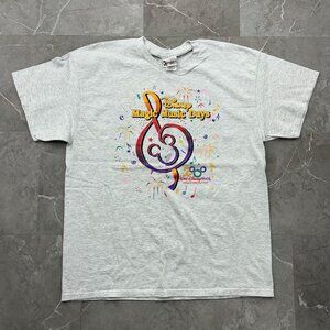 VINTAGE DISNEY GRAPHIC TEE MENS XL Y2K SHORT SLEEVE MEGIC MUSIC DAYS